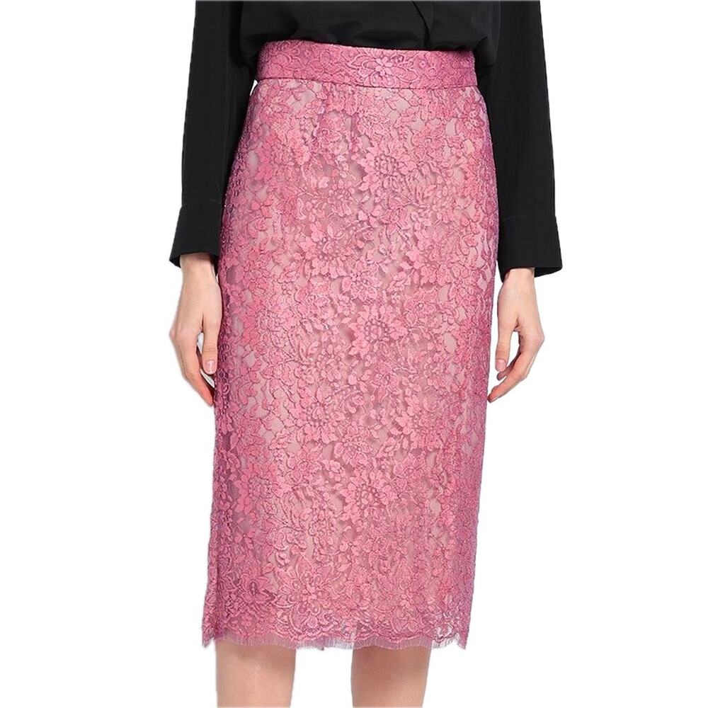 NWT Dolce & Gabbana Lace Knee Sheath Brocade Midi Pencil Skirt IT 38 US XS